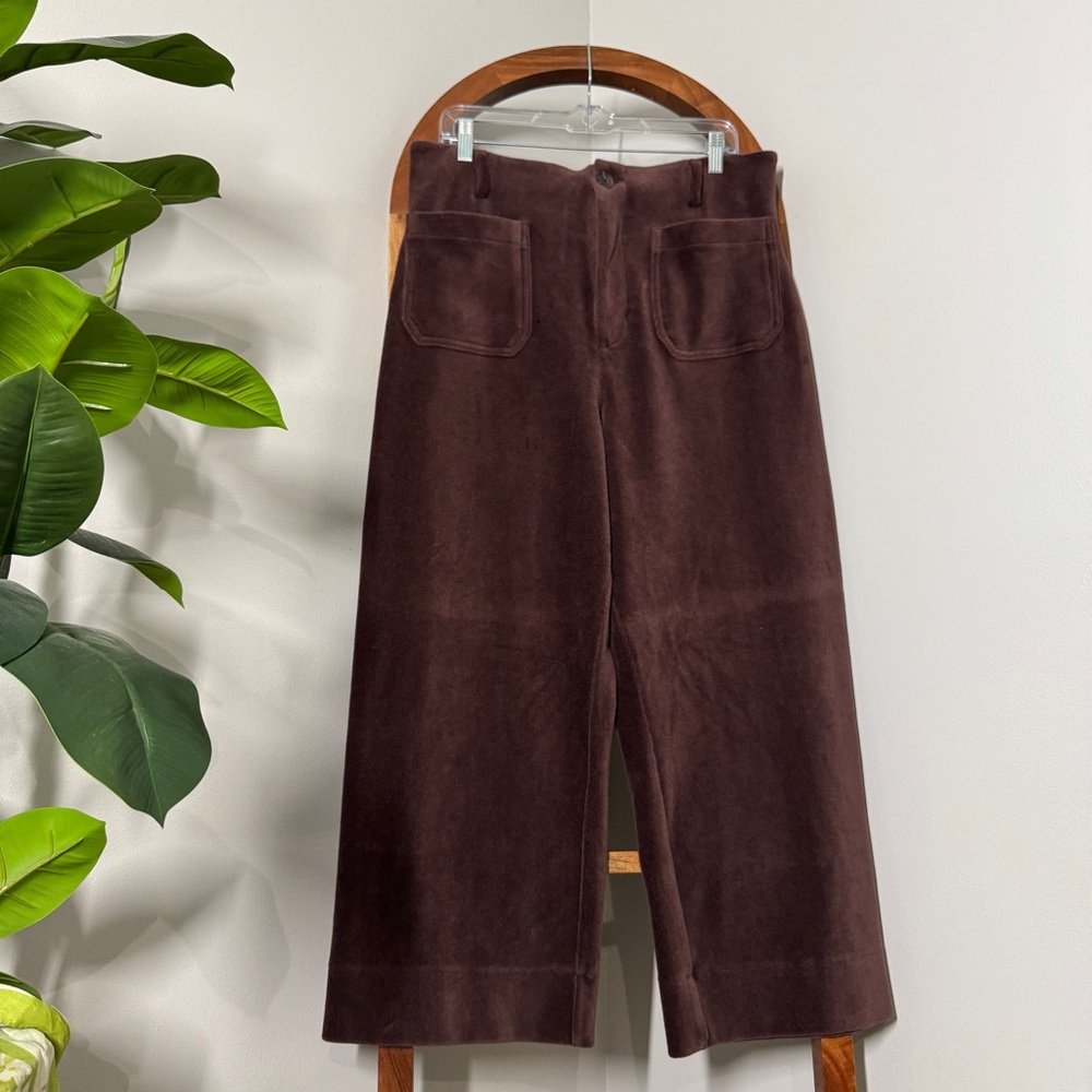 LC Lauren Conrad 16 Super High Rise Wide Leg Cropped Pants in Sahara Wind